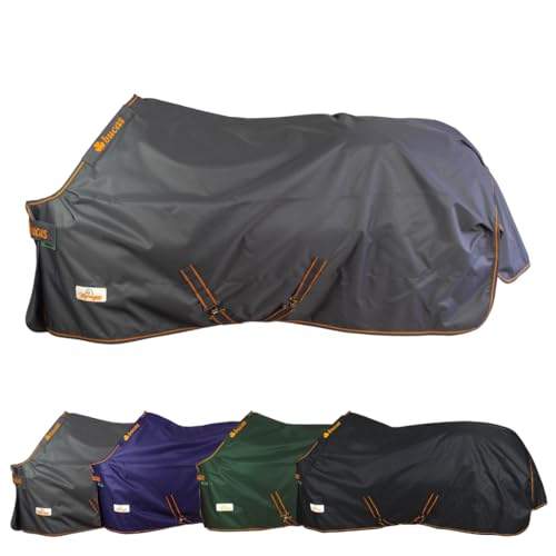 Marengos by Bucas - Winterdecke 1200D Irish Turnout | atmungsaktive & wasserdichte Outdoordecke mit Innenfutter & Kreuzbegurtung | Grau/Orange in Größe 145cm (200g/m² Füllung) von Marengos