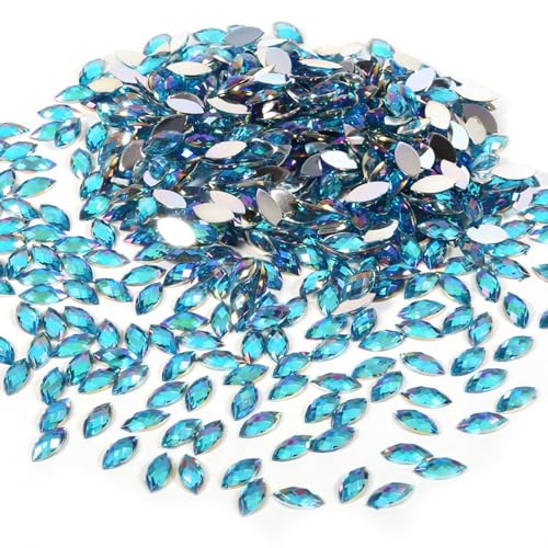 Marhynchus 500pcs 7 * 15 Mm Kristall -Acryl -Flachrücken Horse Augenform Dekor für Kleidung Telefon Vielseitige Strasssteine ​​für Kostüme und Wohnkultur (Dunkelblau) von Marhynchus