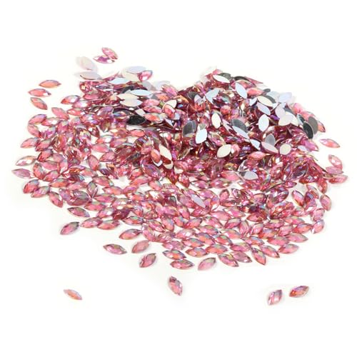 Marhynchus 500pcs 7 * 15 Mm Kristall -Acryl -Flachrücken Horse Augenform Dekor für Kleidung Telefon Vielseitige Strasssteine ​​für Kostüme und Wohnkultur (Hell-Pink) von Marhynchus