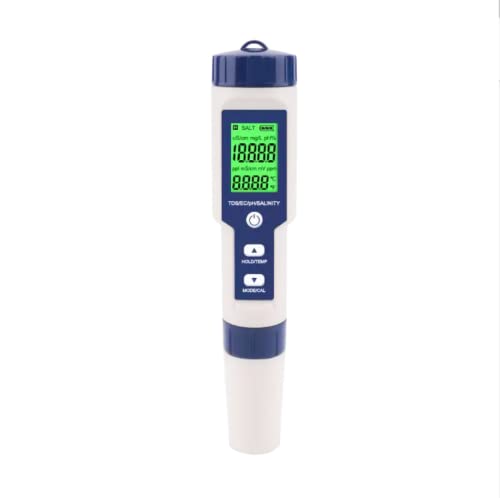 MarineColor PH-Salzgehalt TDS EC Temperaturmessgerät Digitaler Wasserqualität 5-in-1 Monitor-Tester Stift für Aquarium Pflanzen Tank von Marine Color