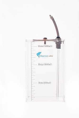 Marinefarbener, aus Acryl gefertigter Flüssigkeitsaufbewahrungseimer mit Dosierpumpe und automatischem Nachfüllsystem (1,5 l/0,4 g) von Marine Color