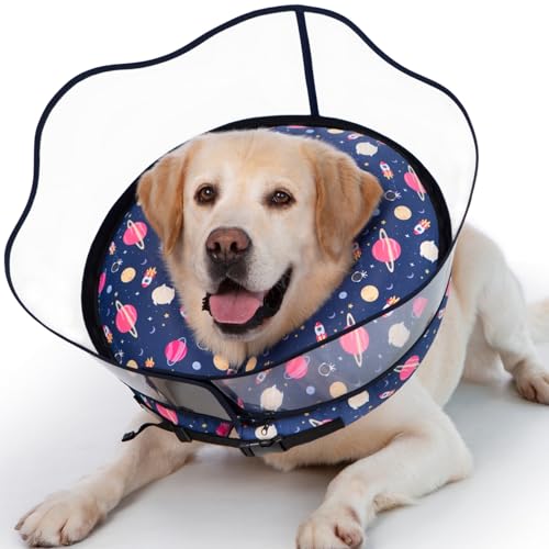 Aufblasbares Hundehalsband, wasserdicht, weich, Donut-Kegel für große, mittelgroße und kleine Hunde und Katzen, Erholungs-Alternativen für Haustiere nach Operationen (Planet mit Schild, Größe M +) Aufblasbares Hundehalsband, wasserdicht, weich, Donut-Kegel für große, mittelgroße und kleine Hunde und Katzen, Erholungs-Alternativen für Haustiere nach Operationen (Planet mit Schild, Größe M +) von Mariyago