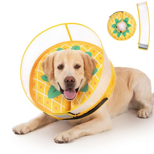Aufblasbares Hundekegelhalsband für große, mittelgroße und kleine Hunde, weiches Donut-Halsband, verstellbarer Genesungskegel für Haustiere nach Operationen, extra verbesserter Anti-Leckschutz (Ananas Aufblasbares Hundekegelhalsband für große, mittelgroße und kleine Hunde, weiches Donut-Halsband, verstellbarer Genesungskegel für Haustiere nach Operationen, extra verbesserter Anti-Leckschutz (Ananas von Mariyago