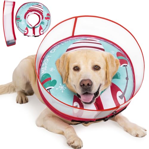 Hundekegel, aufblasbarer Donut, um das Lecken nach Operationen zu stoppen, weiches Hundekegelhalsband mit Anti-Leckschutzschild, schützendes Kissen für große, mittelgroße und kleine Hunde (Schneemann, Hundekegel, aufblasbarer Donut, um das Lecken nach Operationen zu stoppen, weiches Hundekegelhalsband mit Anti-Leckschutzschild, schützendes Kissen für große, mittelgroße und kleine Hunde (Schneemann, von Mariyago