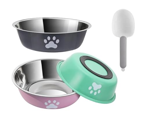 3 Stück Edelstahl Hundenäpfe,Futternapf Hund Mit Rutschfester Silikonsohle,Trinknapf Für Hunde,860ml,Hundenäpfe Für Futter Und Wasser,Für Kleine Mittlere Große Hunde Katze 3 Stück Edelstahl Hundenäpfe,Futternapf Hund Mit Rutschfester Silikonsohle,Trinknapf Für Hunde,860ml,Hundenäpfe Für Futter Und Wasser,Für Kleine Mittlere Große Hunde Katze von Marjoramy