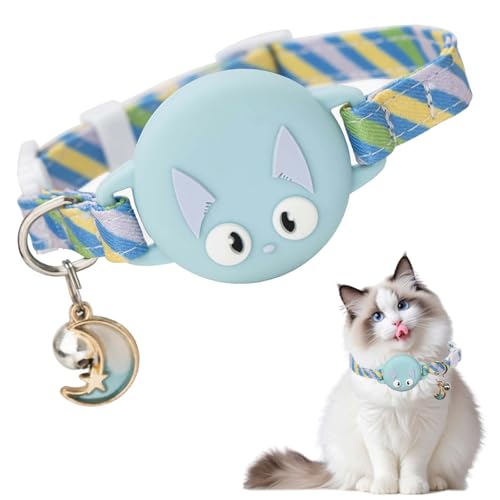 Katzenhalsband-Reflektierendes,verstellbares & strapazierfähiges Nylon-Halsband mit Breakaway-Sicherheitsverschluss & Polsterung, kompatibel mit Apple AirTag,Türkis,S Katzenhalsband-Reflektierendes,verstellbares & strapazierfähiges Nylon-Halsband mit Breakaway-Sicherheitsverschluss & Polsterung, kompatibel mit Apple AirTag,Türkis,S von Marjoramy
