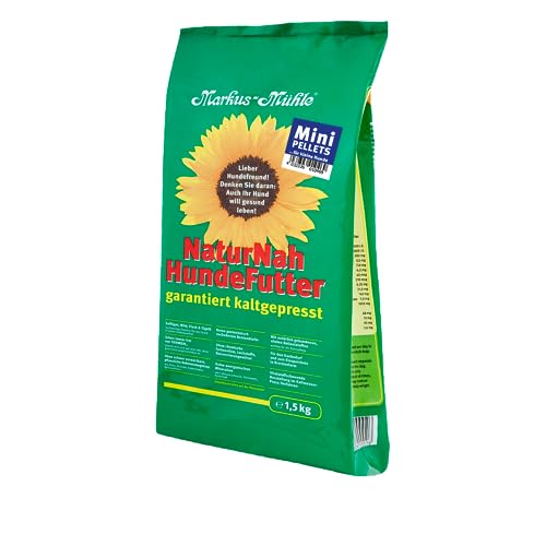 Markus Mühle NaturNah Mini Glutenfrei Kaltgepresstes Alleinfutter für kleine Hunderassen, ausgewachsene Hunde mit hohem Proteingehalt und wohltuenden natürlichen Inhaltsstoffen (1,5kg) von Markus Mühle