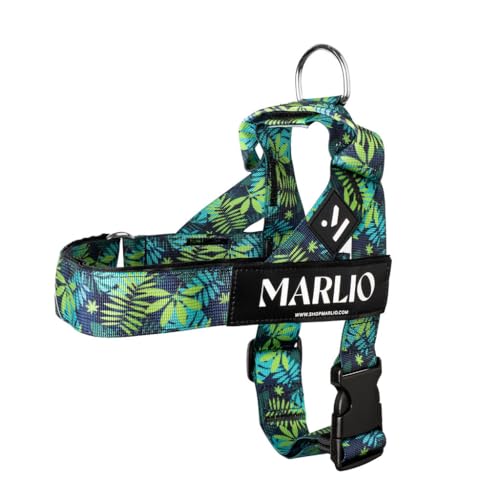 Marlio Hundegeschirr, Größe XL, Grün Tropisch von Marlio