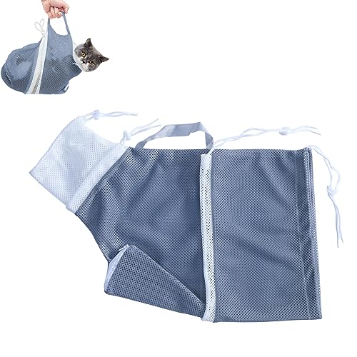 Marosynix Fellpflegetasche für Katzen, Anti-Biss und Anti-Kratzer, verstellbare Haustierfessel, zum Baden, Nageltrimmen, Medizin, Injektion, sicher und beruhigend, mit verstellbaren Riemen und von Marosynix