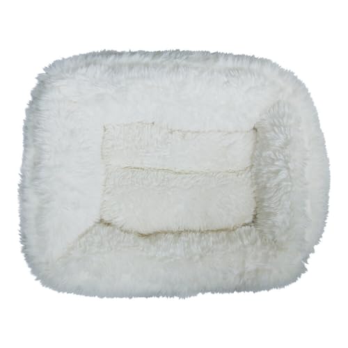 Kuscheliges Bett Katzenkorb Katzenbett Hundekorb Hundebett Flausch Tierkorb Bär 55x42x15cm MARS&MORE (Weiß) von Mars & More
