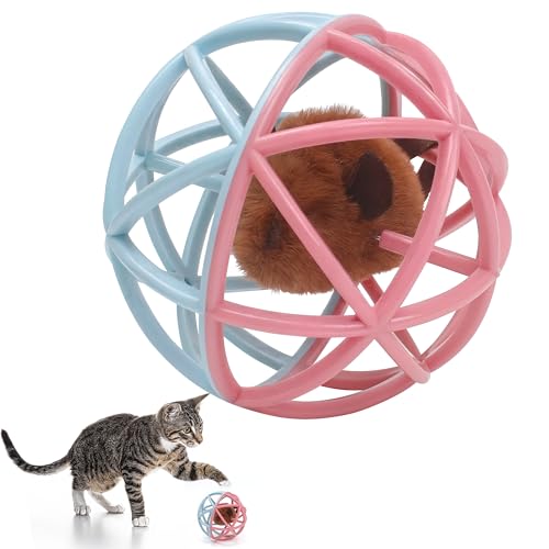 Quietschender Mausball Katzenspielzeug mit simuliertem Sound, Mausballkäfig, Quietschbälle für Katzen zum Spielen im Innenbereich, Kunststoff Quietschendes interaktives lustiges Spielzeug am besten Quietschender Mausball Katzenspielzeug mit simuliertem Sound, Mausballkäfig, Quietschbälle für Katzen zum Spielen im Innenbereich, Kunststoff Quietschendes interaktives lustiges Spielzeug am besten von Marsrut