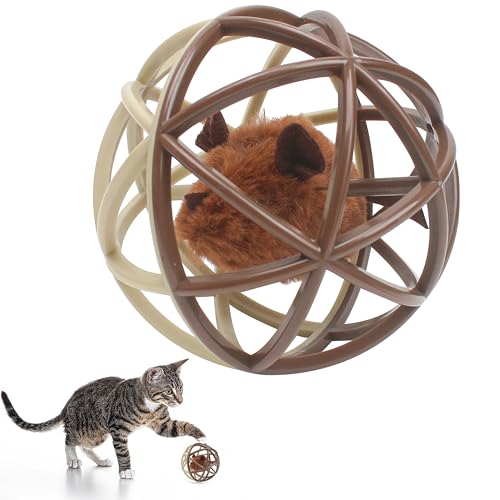 Quietschender Mausball Katzenspielzeug mit simuliertem Sound, Mausballkäfig, Quietschbälle für Katzen zum Spielen im Innenbereich, Quietschendes interaktives Plastik, lustiges Spielzeug, am besten für Quietschender Mausball Katzenspielzeug mit simuliertem Sound, Mausballkäfig, Quietschbälle für Katzen zum Spielen im Innenbereich, Quietschendes interaktives Plastik, lustiges Spielzeug, am besten für von Marsrut