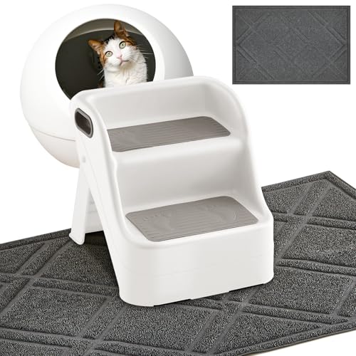 Marsui 2 Pack Katzenrampe für Katzentoilette mit 23x35 Katzentoilette Matte und rutschfeste Katzentoilettenmatte für automatische Katzentoilette kleine ältere Katzen Marsui 2 Pack Katzenrampe für Katzentoilette mit 23x35 Katzentoilette Matte und rutschfeste Katzentoilettenmatte für automatische Katzentoilette kleine ältere Katzen von Marsui
