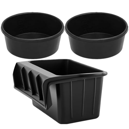 Marsui Gummi-Futterpfanne für Pferde, 1 x 17 Quart über dem Zaun und 2 x 4 Quart Futterpfanne, Eimer, Wassertrog, Schüssel für Pferde, Hunde, Ziegen, Indoor Outdoor, Bauernhoftiere, 3 Stück von Marsui