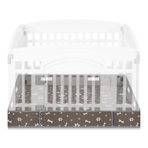 Marsui Hunde-Laufgitter, Bodenpolster, passend für 91,4 cm, 4 Paneele, Haustier-Trainingsmatte, Welpenbox-Pad, wiederverwendbar, waschbar, Haustier-Trainingsmatte, Reifen- und Schlaufen-Design von Marsui