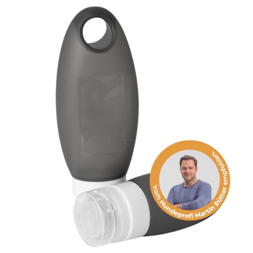 Martin Rütter Futtertube für Hunde – befüllbar, auslaufsicher, BPA-freies Silikon, 100 ml, Farbe: Dunkelgrau, ideal für Training und unterwegs - Inklusive Ersatzdeckel von Martin Rütter