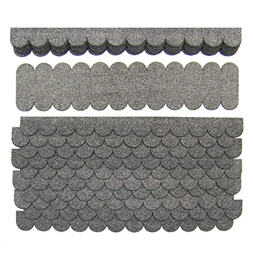 Martinshof Rothenburg Mini Dachschindeln Rund (41 mm) - 3 Sets - Grau für Vogelhaus, Nistkasten, 60 Streifen+3 Firststreifen 1,05 m² von Martinshof Rothenburg