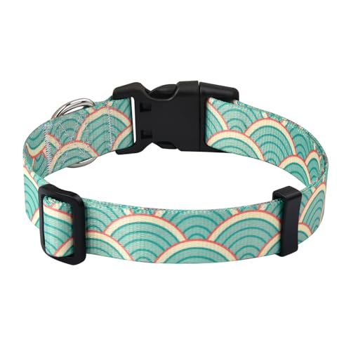 MarukoPet Hundehalsband, Verstellbares, Weich & Komfort Hunde Halsband, für Kleine, Mittlere Große Hunde, Böhmisches, Blumen, geometrisches, Stammes Design(Sektor,L) von MarukoPet