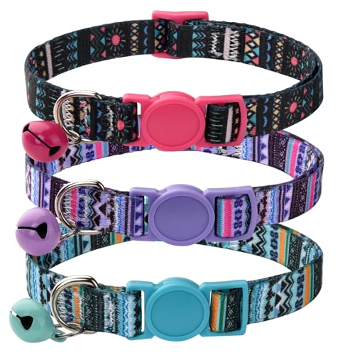 MarukoPet Katzenhalsband mit Sicherheitsverschluss und Glöckchen, Verstellbar Halsband Katze Kitten, 19-30cm, 3-Stück(Set B) MarukoPet Katzenhalsband mit Sicherheitsverschluss und Glöckchen, Verstellbar Halsband Katze Kitten, 19-30cm, 3-Stück(Set B) von MarukoPet