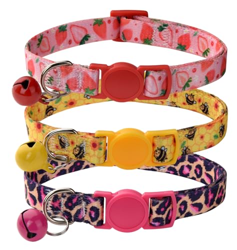 MarukoPet Katzenhalsband mit Sicherheitsverschluss und Glöckchen, Verstellbar Halsband Katze Kitten, 19-30cm, 3-Stück(Set C) MarukoPet Katzenhalsband mit Sicherheitsverschluss und Glöckchen, Verstellbar Halsband Katze Kitten, 19-30cm, 3-Stück(Set C) von MarukoPet