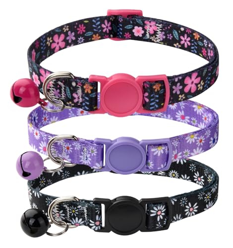 MarukoPet Katzenhalsband mit Sicherheitsverschluss und Glöckchen, Verstellbar Halsband Katze Kitten, 19-30cm, 3-Stück(Set D) MarukoPet Katzenhalsband mit Sicherheitsverschluss und Glöckchen, Verstellbar Halsband Katze Kitten, 19-30cm, 3-Stück(Set D) von MarukoPet
