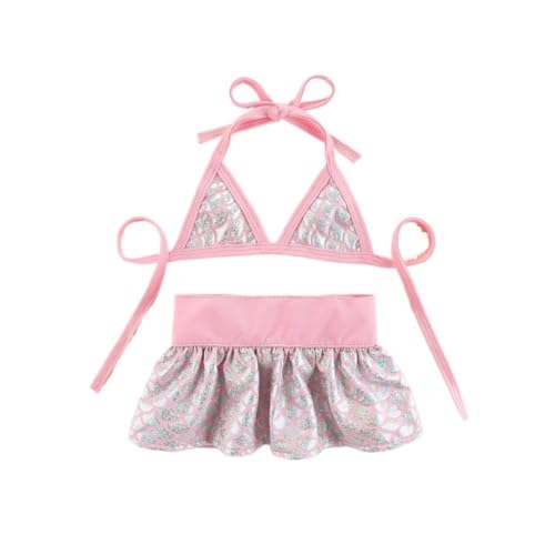 Sommer-Haustierbekleidung, Bikini-Set, Teddy, Strandpuppe, Hund und Katze (Rosa, M) von Maruomiki