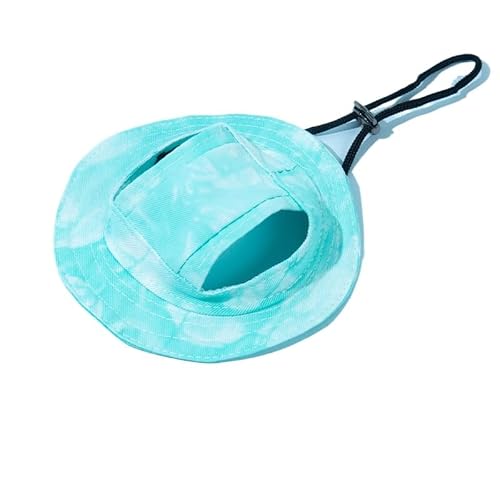 Sonnenschutz für Hunde und Katzen, Anti-Strang-Hut, freiliegende Ohren, verstellbare Seilschnalle, Eimerhut, Haustierbedarf, Größe S, Grün) von Maruomiki