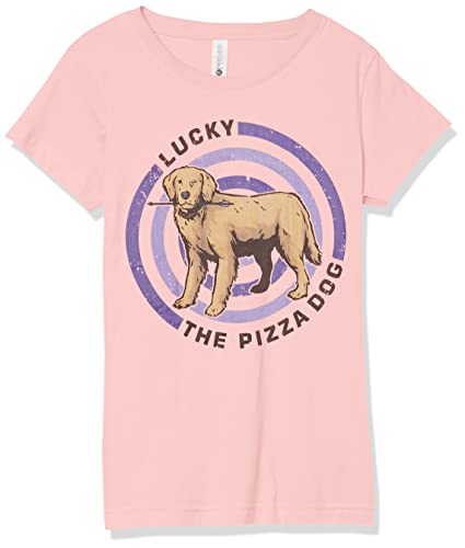 Marvel Mädchen Pizza Dog Bullseye T-Shirt, Pink, Medium von Marvel