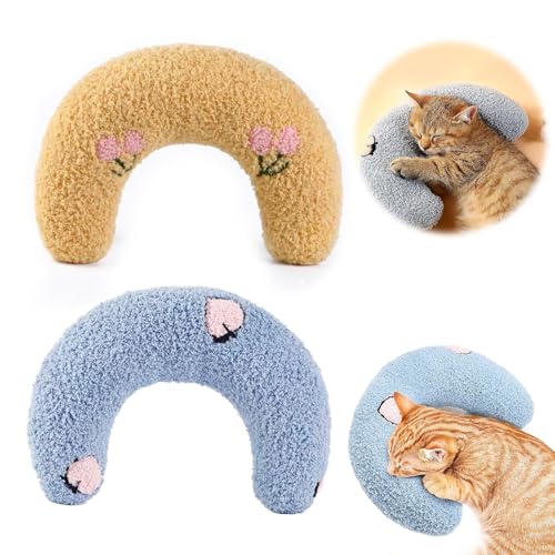 MarverFace Kissen für Katzen, weich, flauschig, beruhigendes Kissen für Katzen, U-Form, weiches flauschiges Katzenkissen zum Hinlegen, Kissen, beruhigendes Spielzeug, 2 Stück MarverFace Kissen für Katzen, weich, flauschig, beruhigendes Kissen für Katzen, U-Form, weiches flauschiges Katzenkissen zum Hinlegen, Kissen, beruhigendes Spielzeug, 2 Stück von MarverFace
