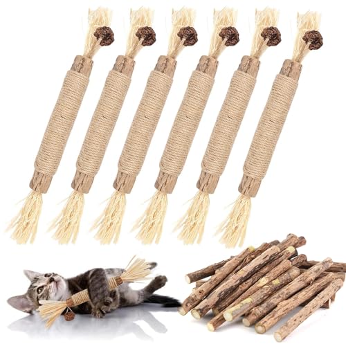 MarverFace 21 Stück katzenminze sticks, 6 katzenminze Spielzeug 15 matatabi sticks Katzen kaustangen, Katzen kaustangen Sticks für Katzen Zahnpflege Natürlich Sicher von MarverFace