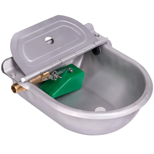 Automatischer Wassernapf für Hunde, Trinkwassertank für Nutztiere mit 1/2 Zoll Messing Schwimmerventil, Edelstahl Wassertrog mit Ablassschraube für Rinder, Kühe, Pferde, Schweine, Schafe, Haustiere von MasXirch