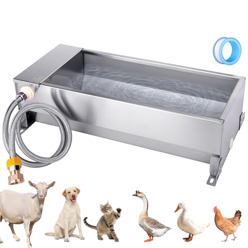 Automatischer Wassernapfspender für Hunde Edelstahl Automatischer Viehtränke mit großer Kapazität Auto Fill Dog Waterer mit geflochtenem Schlauch, Anschluss, für Hund Huhn Gänse Ente Ziege Schwein Automatischer Wassernapfspender für Hunde Edelstahl Automatischer Viehtränke mit großer Kapazität Auto Fill Dog Waterer mit geflochtenem Schlauch, Anschluss, für Hund Huhn Gänse Ente Ziege Schwein von MasXirch