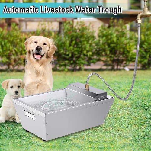 Automatischer Wassertrog für Nutztiere, 15L Metall-Wasserspender für Hunde, selbstfüllender Wasserspender mit großem Fassungsvermögen für Pferde, Ziegen, Schafe und Haustiere von MasXirch