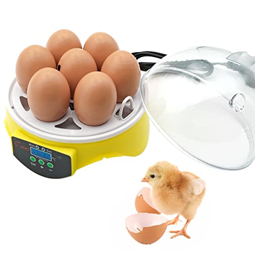 7 Eier-Inkubator Digitaler Geflügel-Ei-Inkubator mit Temperaturkontrolle, Kleiner Geflügel-Inkubator für Hühner, Enten, Wachteln von MasXirch