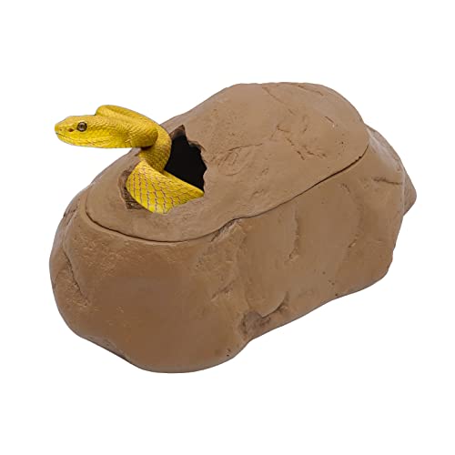 Schlangenhöhle für Gecko-Haarausfall, Natürliche Rock-Optik, Versteck für Reptilien, Eierlegeunterstände, geeignet für Ballpython, Maisschlange, grüne Schlange und Gecko, L Größe von MasXirch