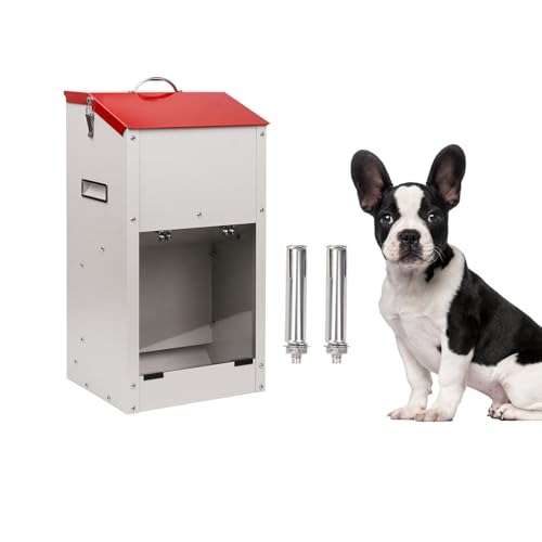 Verzinkter automatischer Futterspender für große Rassen, 11,3 kg, Futterspender für große Hunde, Outdoor-Futterstation für Haustiere, Schwerkraft-Futterstation (mittel) von MasXirch