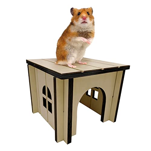 Mascot Pets Hamsterhaus aus Holz, 15 x 12 x 15 cm, ideal für syrische oder Zwerghamster, Rennmäuse und Mäuse, perfekter Nistkasten in Sekunden (klein) von Mascot Pets