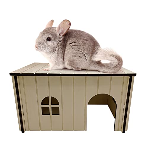 Mascot Pets Holz-Kaninchenhaus, 37 x 28 x 20 cm, ideal für Kaninchen, Chinchillas und Meerschweinchen, perfekte Nistkasten, in Sekunden zusammensteckbar, groß von Mascot Pets
