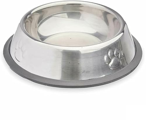 Mascow Futternapf für Hunde, Silber, Grau, Gummi, Metall, 15 x 4 x 15 cm, 24 Stück von Mascow