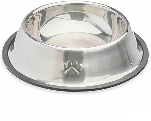 Mascow Futternapf für Hunde, Silber, Grau, Gummi, Metall, 22 x 6 x 22 cm, 12 Stück von Mascow