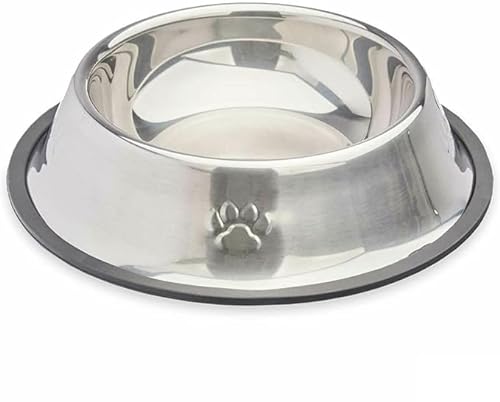 Mascow Futternapf für Hunde, Silber, Grau, Gummi, Metall, 22 x 6 x 22 cm, 12 Stück von Mascow