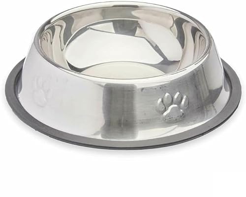 Mascow Futternapf für Hunde, Silber, Grau, Gummi, Metall, 35 x 0,03 x 25 cm, 24 Stück von Mascow