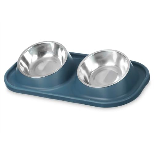 Mascow Futterstation für Hunde, Blau, Metall, 40 x 8,5 x 22 cm, doppelt von Mascow