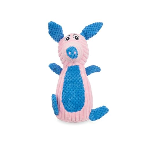 Mascow Hundespielzeug Blau Rosa Schwein 27 x 11,5 x 19 cm Plüsch mit Sound von Mascow