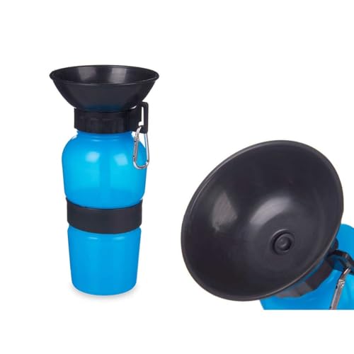 Mascow Trinkflasche für Hunde blau schwarz Metall Kunststoff 500 ml von Mascow