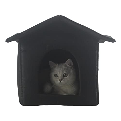 Haus für Katzen, Wetterschutz für den Außenbereich, zusammenklappbar, wetterfest, für Katzen oder kleine Hunde, S/M/L von Maseaxi