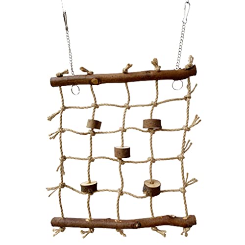 Maseaxi Kletternetz für Vögel | Hängematte hängendes Seilnetz Papageienkäfig Spielzeug,Hängematten-Hängeleiter-Lebensraum für Papageien-Vogel-Haustier von Maseaxi