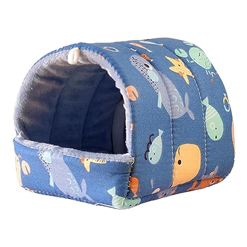 Haustier-Nest aus Baumwolle, Hamsternest, niederländisches Schwein, Igel, Kaninchen, Nest, halbgeschlossen, Hamster, warmes Nest, Haustierprodukte, blaue Keramik-Haustierhäuser für draußen (D, B) von Mashaouyo