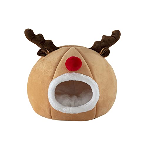 Hundebett und Katzenbett, niedliches Haustiernest mit weichen und bequemen Kissen, abnehmbar, waschbar und faltbar, Weihnachtsschwamm, Haustiernest, Haustierhäuser für den Außenbereich, Khaki Hundebett und Katzenbett, niedliches Haustiernest mit weichen und bequemen Kissen, abnehmbar, waschbar und faltbar, Weihnachtsschwamm, Haustiernest, Haustierhäuser für den Außenbereich, Khaki von Mashaouyo