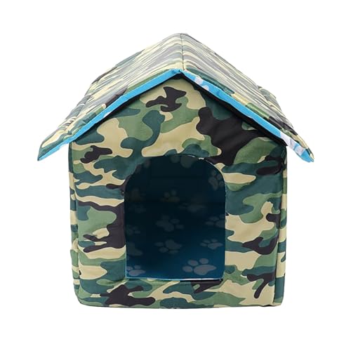 Mashaouyo Outdoor Katzenhaus Kitty Shelter Haustierbett für kleine Hunde Katzen Faltbare Uhr für Teile oder kaputt (Tarnfarbe, L) von Mashaouyo